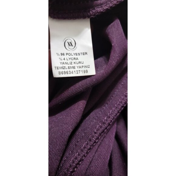 Vakko Womens Purple Velvet Sleeveless Dress Sequins V Neck Spaghetti Strap Small - Picture 7 of 11